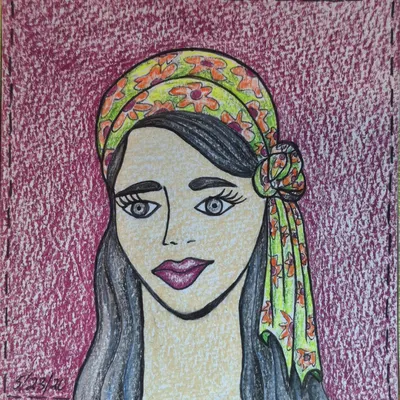 Soft Bloom, Sharp No — hand-drawn café-girl portrait from Café Girls Volume 1 by Frances Catania