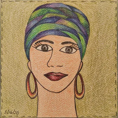 Wrapped & Ready — hand-drawn café-girl portrait from Café Girls Volume 1 by Frances Catania