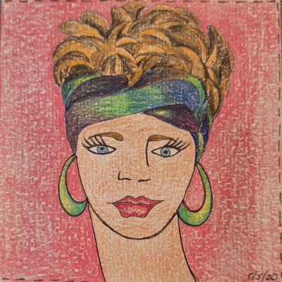 Tied Back, Turned On — hand-drawn café-girl portrait from Café Girls Volume 1 by Frances Catania