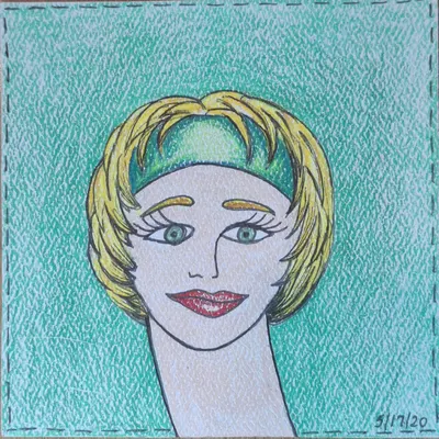Greenband Grace — hand-drawn café-girl portrait from Café Girls Volume 1 by Frances Catania (Chapter 2)
